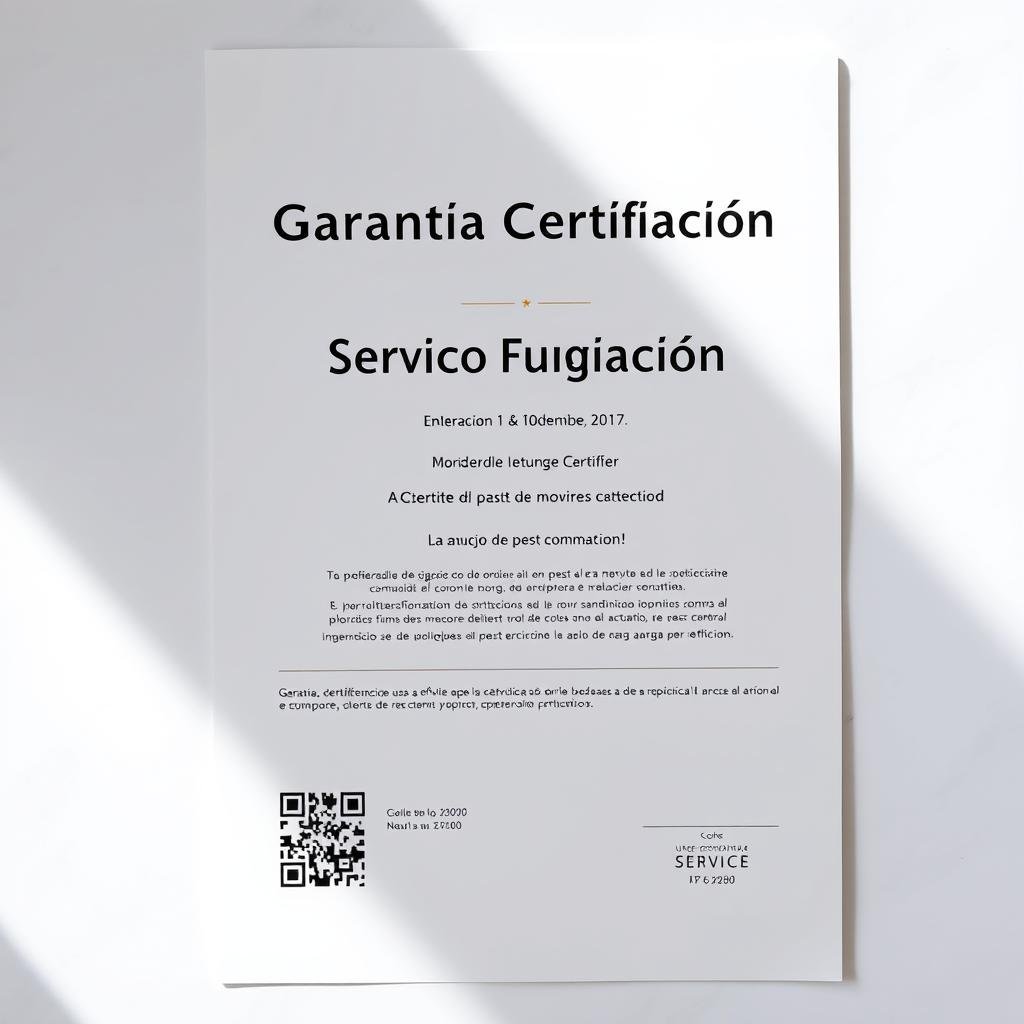 garantía certificación servicio fumigación garantía certificación servicio fumigación
