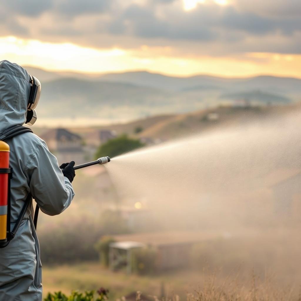 proceso de fumigación por aspersión