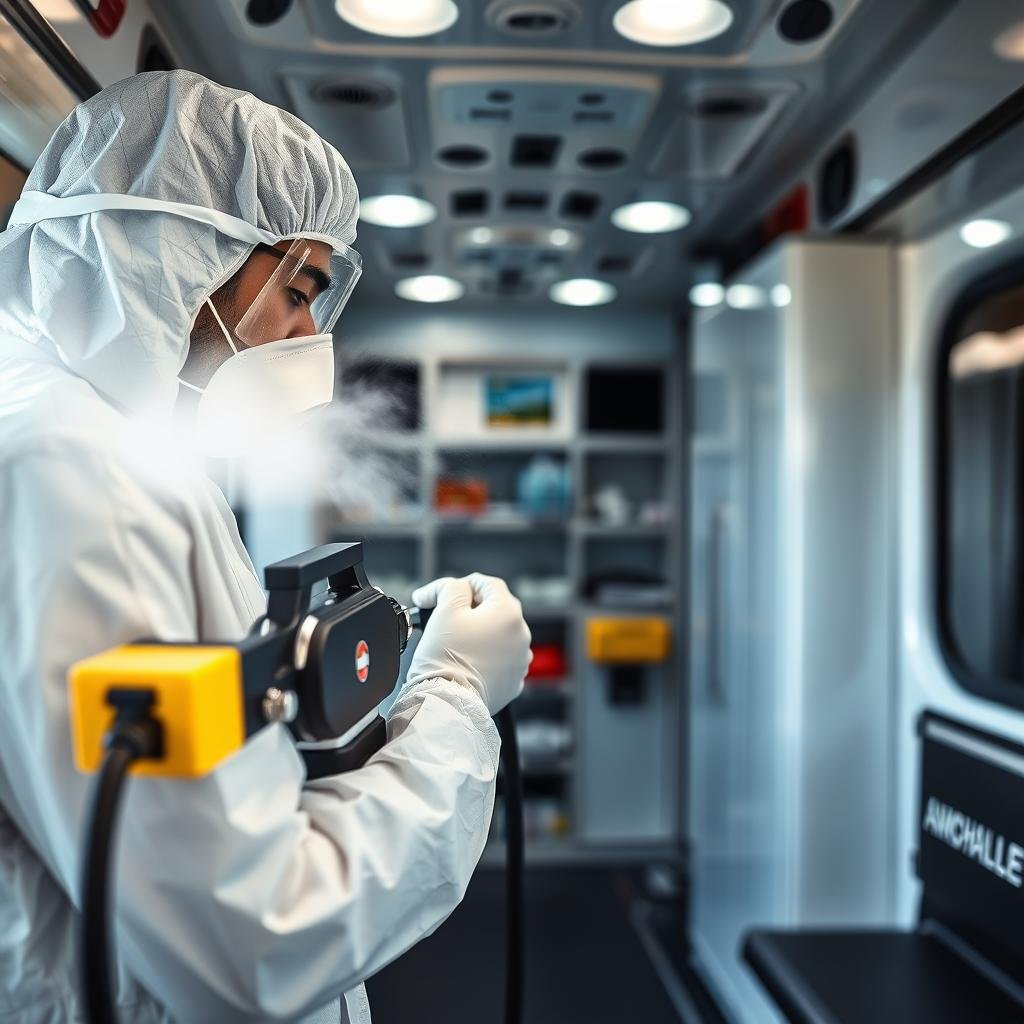 Personal especializado en desinfección de ambulancias Personal especializado en desinfección de ambulancias