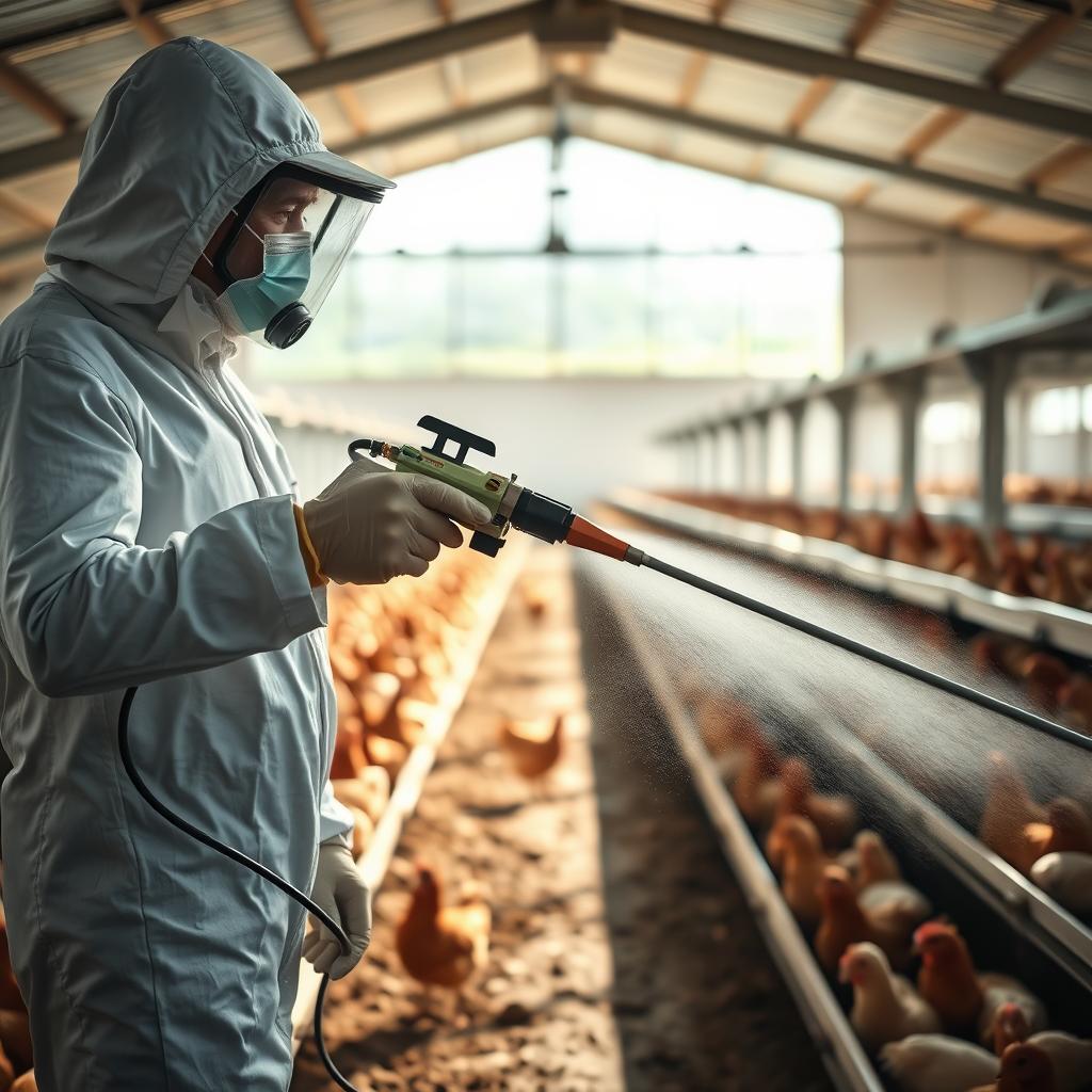 fumigación en producción avícola